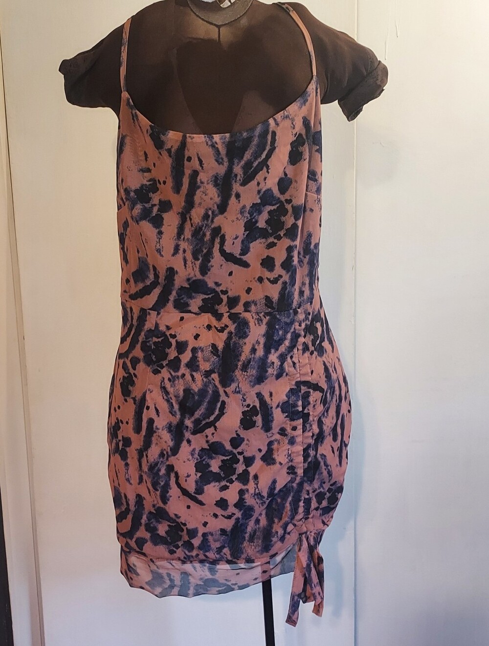 CBR Orange and Blue Abstract Slip Dress Large